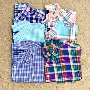 Lot of 6 Ralph Lauren Plaid Button Down Men's Shirts